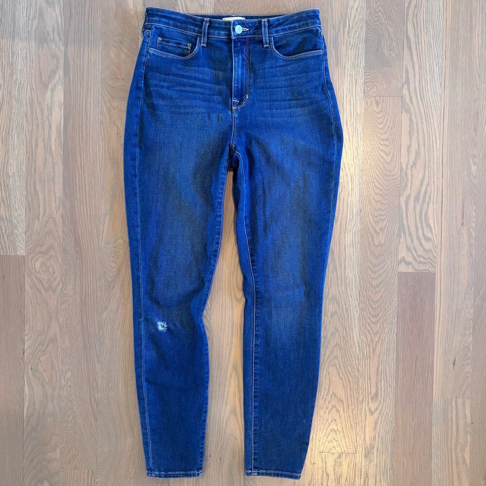 L’agence Monique Ultra High Rise Skinny Jeans Dark Rinse USA Womens Size 29 - Picture 2 of 9